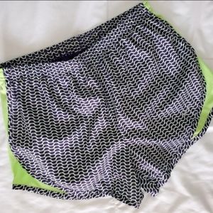 Women's NIKE Dri-fit running shorts. Medium. Purple and neon green. Like new.